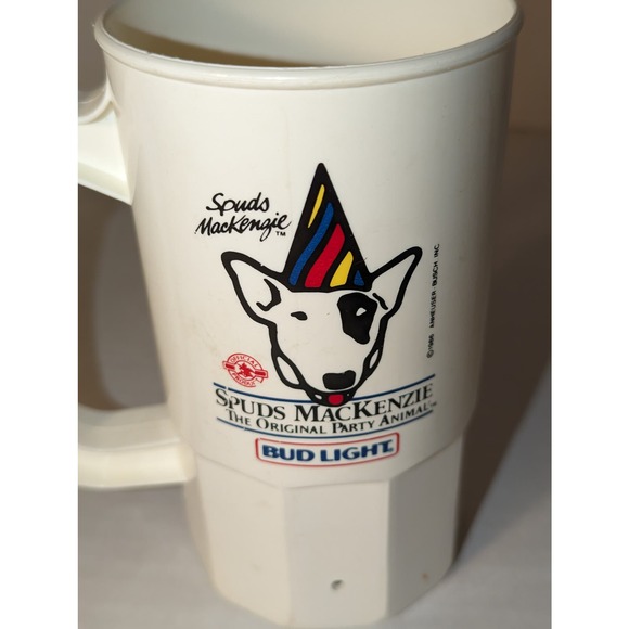 Vintage Spuds Mackenzie Bud Light Plastic Beer Super Mug Cup 7.5"Tall - Picture 2 of 9